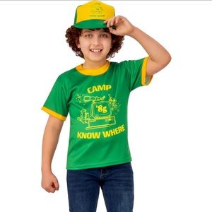 Netflix Stranger Things Dustin's Green Camp Shirt Costume Child’s M/L (1…